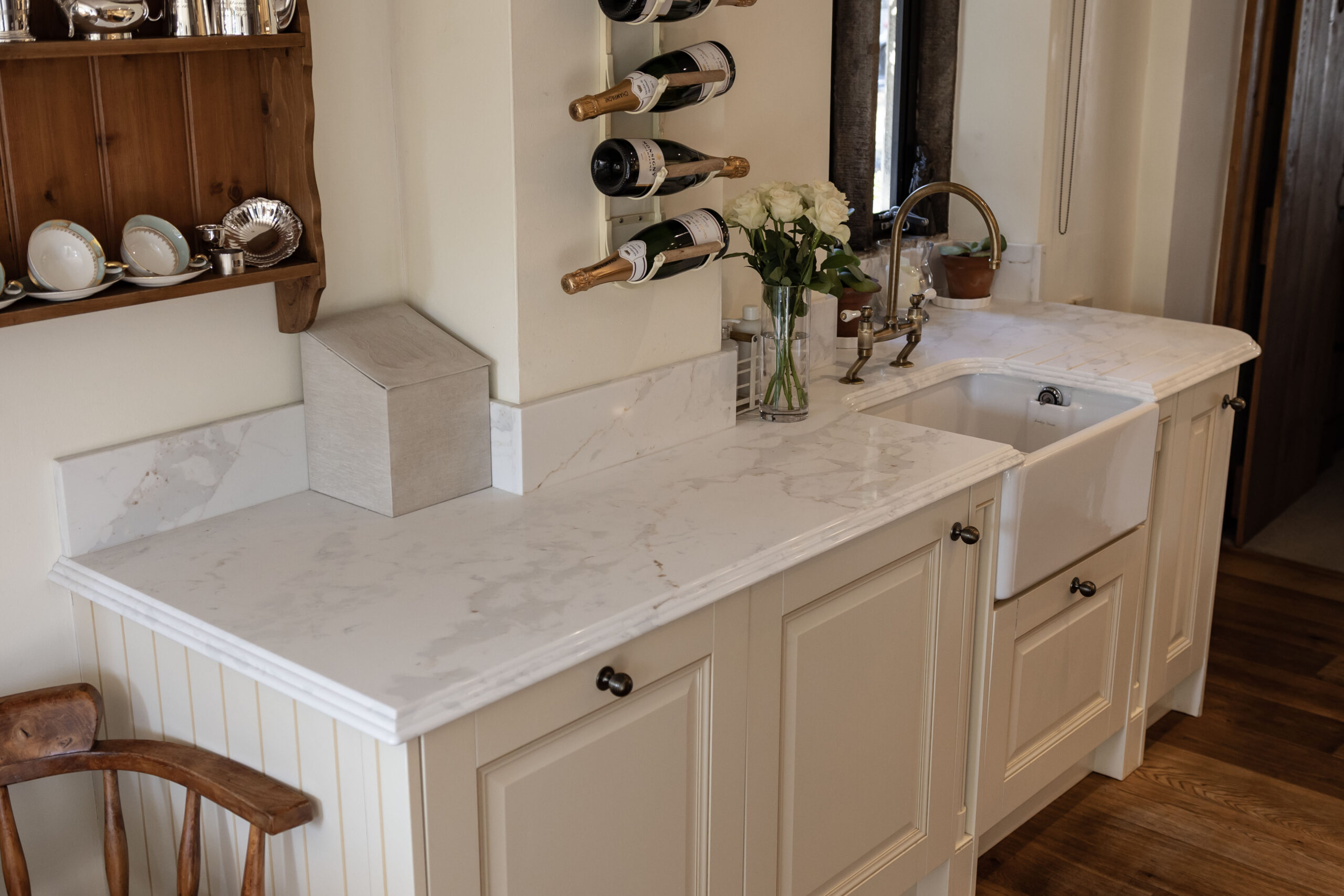 Florence Gold Quartz Worktops in a Beautiful York Cottage Kitchen